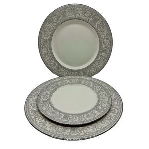 Franciscan Masterpiece China Platinum Renaissance 2 Dinner Plate, 1 Salad Plate